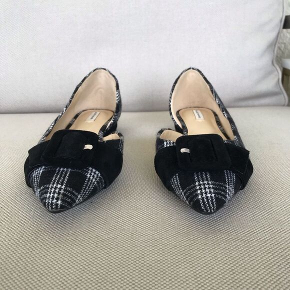 Alex Marie Plaid Black and White Flats - Picture 3 of 6